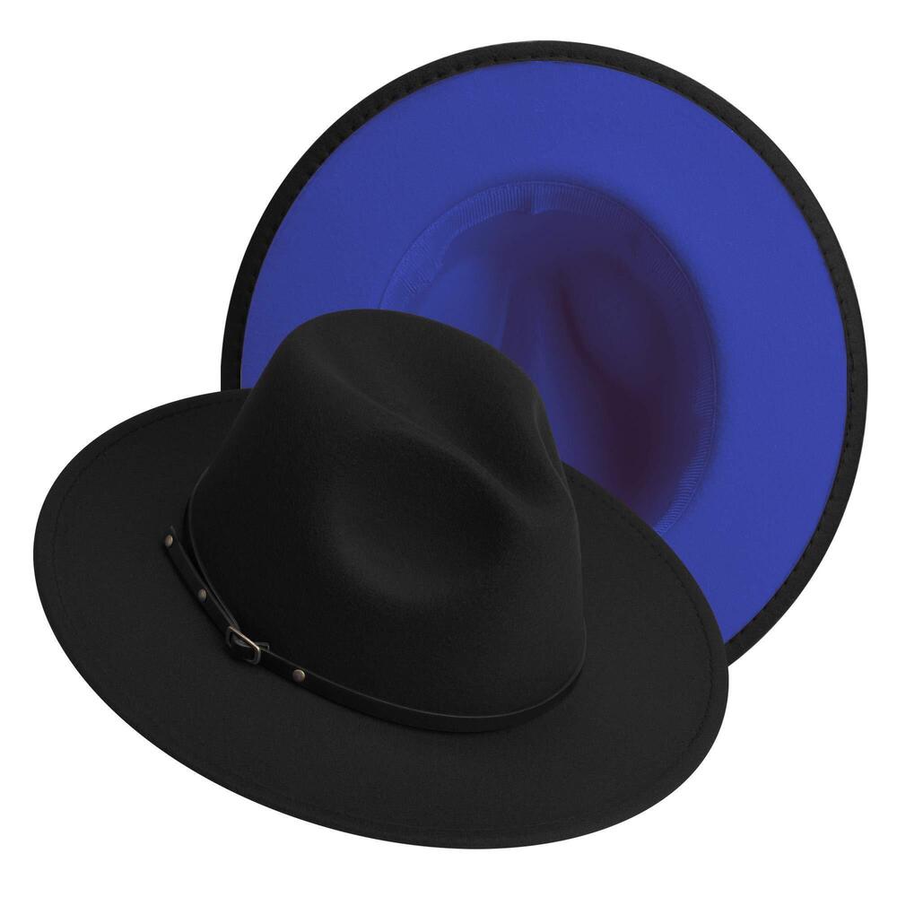 2573 Wide Brim Fedora Hats and Classic Felt Panama Hat 's Two Tone Dress